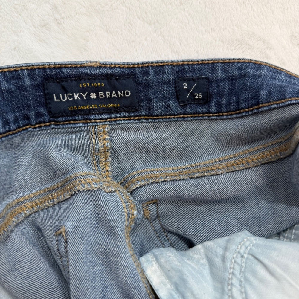 Lucky Brand‎ Ava Skinny Jeans Womens 2/26 Blue Good Raw Released Hem Mid Rise - Picture 6 of 12